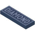 LEGO Dunkelblau Fliese 1 x 3 mit ‘Diamant’ Aufkleber (63864)