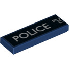 LEGO Donkerblauw Tegel 1 x 3 met Links Kant van "Politie Public Call Doos" (24411 / 63864)