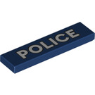 LEGO Dark Blue Tile 1 x 4 with POLICE (2431 / 72186)