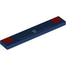 LEGO Dark Blue Tile 1 x 6 with Red Tail Lights and Mustang Dark Horse Badge (6636 / 106718)