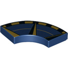 LEGO Dark Blue Tile 2 x 2 Curved Corner with Wind Rose Surrounding (27925 / 96244)