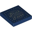 LEGO Dark Blue Tile 2 x 2 with 'Brick Fever' and Mirror Ball with Groove (3068 / 91817)
