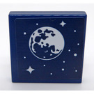 LEGO Dark Blue Tile 2 x 2 with Hearth and Stars Sticker with Groove (3068)