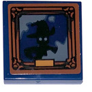 LEGO Dark Blue Tile 2 x 2 with Painting with Witch in the Dark Sticker with Groove (3068)