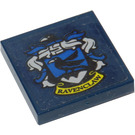 LEGO Dark Blue Tile 2 x 2 with Ravenclaw Crest Sticker with Groove (3068)