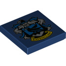 LEGO Donkerblauw Tegel 2 x 2 met Ravenclaw Crest met groef (3068 / 56428)