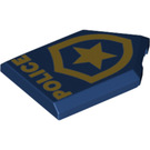 LEGO Dark Blue Tile 2 x 3 Pentagonal with Gold Star and 'POLICE' (22385 / 69651)