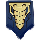 LEGO Dark Blue Tile 2 x 3 Pentagonal with Metallic Gold Chest Protector (22385 / 66617)