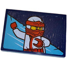 LEGO Dark Blue Tile 2 x 3 with Fighting Ninja Video Arcade Game (left) Sticker (26603)