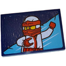LEGO Dark Blue Tile 2 x 3 with Fighting Ninja Video Arcade Game (right) Sticker (26603)