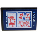 LEGO Donkerblauw Tegel 2 x 3 met Graphics Tablet Screen Sticker (26603)