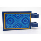 LEGO Dark Blue Tile 2 x 3 with Horizontal Clips with Blue Diamonds with Decoration Sticker (Thick Open 'O' Clips) (30350)