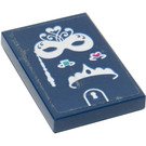 LEGO Dark Blue Tile 2 x 3 with Mask, Rings and Tiara Sticker (26603)