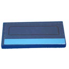 LEGO Dark Blue Tile 2 x 4 with Dark Azur Line Sticker (87079)