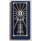LEGO Dark Blue Tile 2 x 4 with Drawing of Barad-dur Sticker (87079)