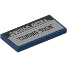 LEGO Dark Blue Tile 2 x 4 with ‘GOTHAM OPERA COMING SOON’ Sticker (87079)
