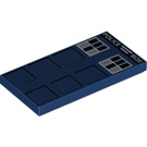 LEGO Bleu foncé Tuile 2 x 4 avec Police Boîte (23895 / 87079)