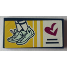 LEGO Dark Blue Tile 2 x 4 with running shoes Sticker (87079)