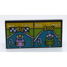 LEGO Donkerblauw Tegel 2 x 4 met Video Game Screen Sticker (87079)