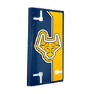 LEGO Dark Blue Tile 2 x 4 with Yellow Bull's Head on Yellow Ground right Sticker (87079)
