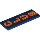 LEGO Dark Blue Tile 2 x 6 with "CLUB" (69729 / 101787)