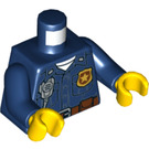 LEGO Mørkeblå Torso Politi Uniform med Gold Badge Sølv Radio (973 / 76382)