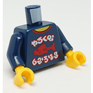 LEGO Donkerblauw Torso Shirt met Rood Vis en Ninjago Characters Design (973 / 76382)