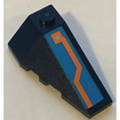 LEGO Dark Blue Wedge 2 x 4 Triple Right with Orange and Silver Circuitry Sticker (43711)