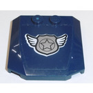 LEGO Bleu foncé Coin 4 x 4 Incurvé avec Argent Police Badge, Wings Autocollant (45677)
