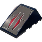 LEGO Dark Blue Wedge 4 x 4 Triple Curved without Studs with Vulture Droid Lines Design Sticker (47753)