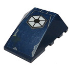 LEGO Dark Blue Wedge 4 x 4 Triple Curved without Studs with Vulture Droid Logo Sticker (47753)