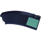 LEGO Dark Blue Wedge Curved 3 x 8 x 2 Left with Sand Green Square (41750 / 42474)