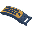 LEGO Dark Blue Windscreen 2 x 5 x 2 with Handle with Gold Solar Panel Sticker (35375)