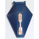 LEGO Dark Blue Windscreen 4 x 5 with Handle with Orange and Silver Circuitry Sticker (27262)
