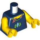 LEGO Donkerblauw Woman (Coiled & Parted Haar) Minifig Torso (973 / 76382)