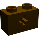 LEGO Dark Brown Brick 1 x 2 with Axle Hole ('+' Opening and Bottom Stud Holder) (32064)