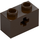 LEGO Dark Brown Brick 1 x 2 with Axle Hole ('+' Opening and Bottom Tube) (31493 / 32064)