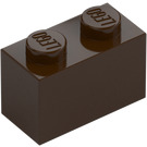 LEGO Mörkbrun Kloss 1 x 2 med bottenrör (3004 / 93792)