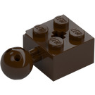 LEGO Dark Brown Brick 2 x 2 with Ball Joint and Axlehole with Holes in Ball (57909)