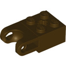 LEGO Mørkebrun Klods 2 x 2 med Kugleled og Axlehole (Wide Open Socket) (92013)