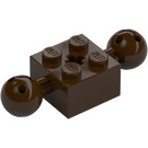 LEGO Dark Brown Brick 2 x 2 with Two Ball Joints with Holes in Ball and axle hole (17114)