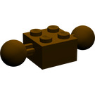 LEGO Dark Brown Brick 2 x 2 with Two Ball Joints without Holes in Ball (57908)