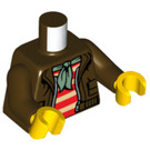 LEGO Mørkebrun Chuck D. Goldberg Minifig Torso (973 / 76382)