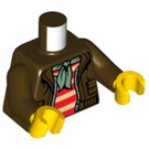 LEGO Donkerbruin Chuck D. Goldberg Minifig Torso (973 / 76382)