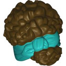 LEGO Dark Brown Coiled Hair with Turquoise Bow (79984)