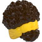 LEGO Dark Brown Coiled Hair with Yellow Bow (79984)