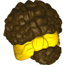 LEGO Dark Brown Coiled Hair with Yellow Bow (79984)