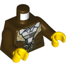 LEGO Donkerbruin Crook met Helm Minifig Torso (973 / 76382)