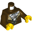 LEGO Mørkebrun Skurk med Hjelm Minifig Torso (973 / 76382)