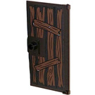 LEGO Dark Brown Door 1 x 4 x 6 with Stud Handle with Plank Door (both sides) Sticker (35290)